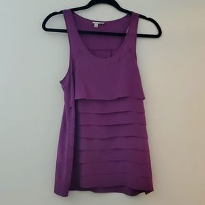 Halogen Silk Ruffled Tank Top, XS